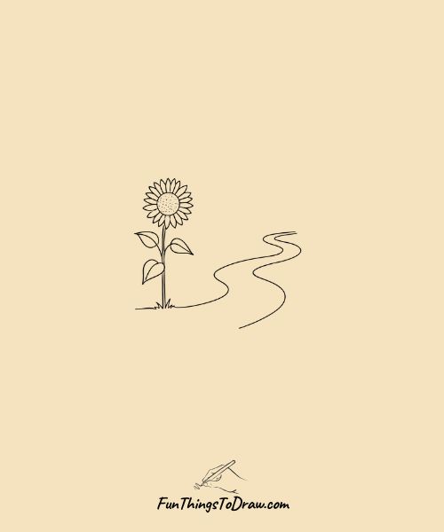 Sunflower by path