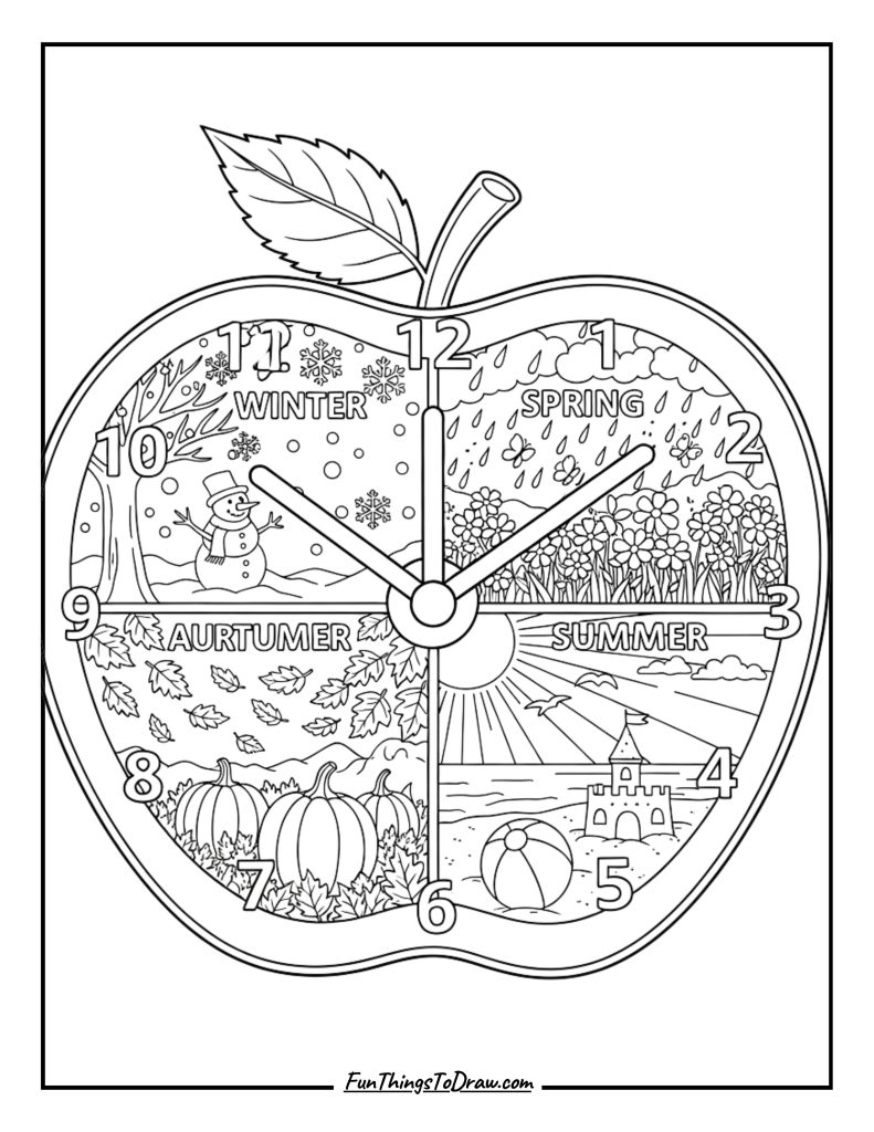Apple Time Seasons Clock