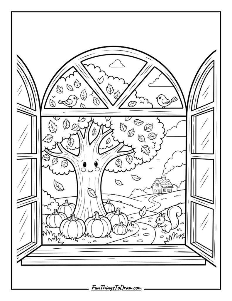 Autumn Window View