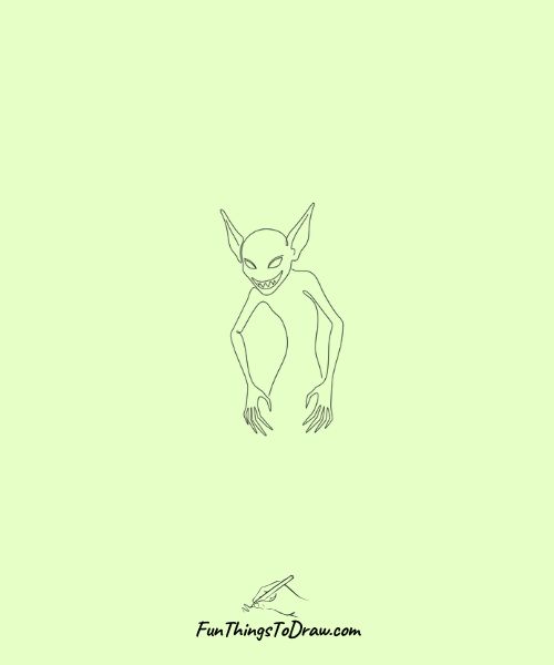 Goblin with pointed ears and claws