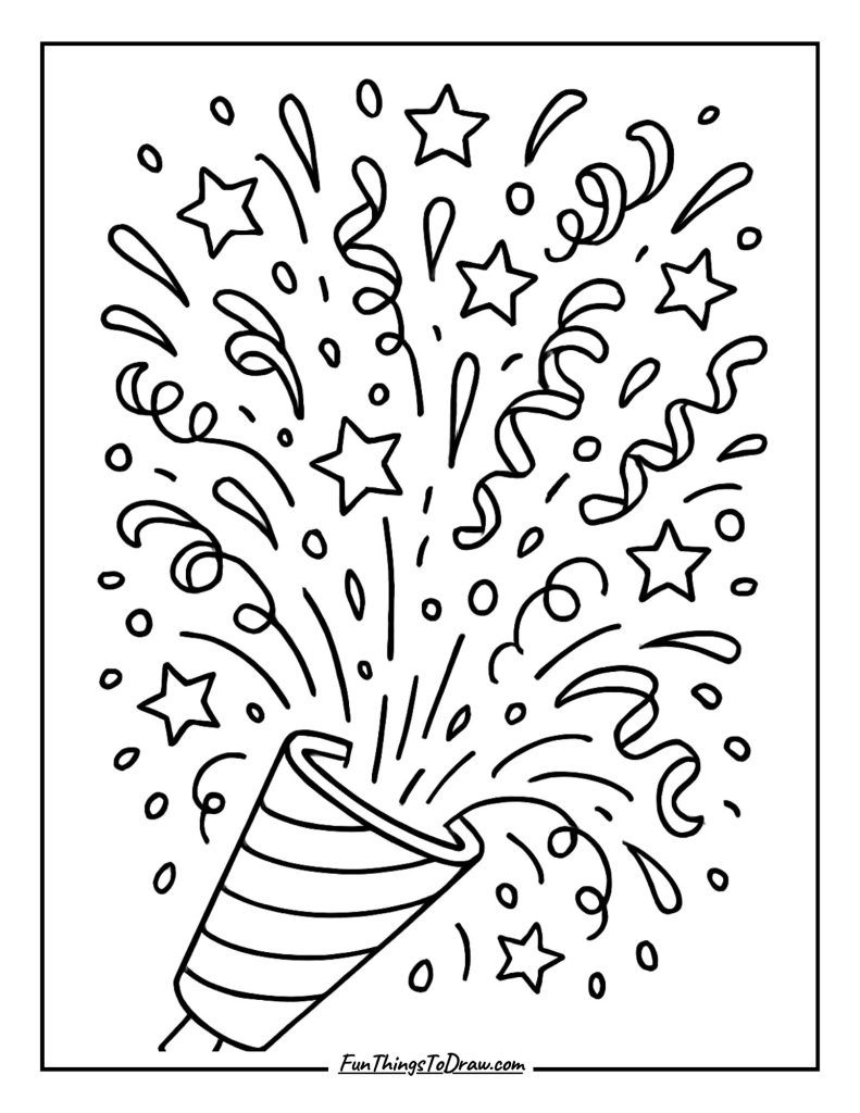 Confetti cannon exploding