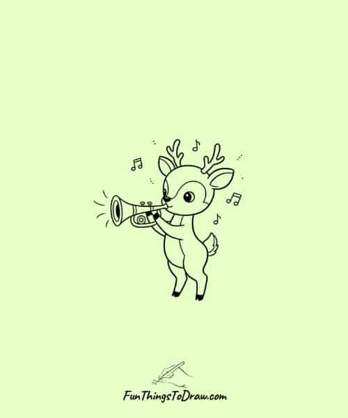 Deer playing a musical instrument