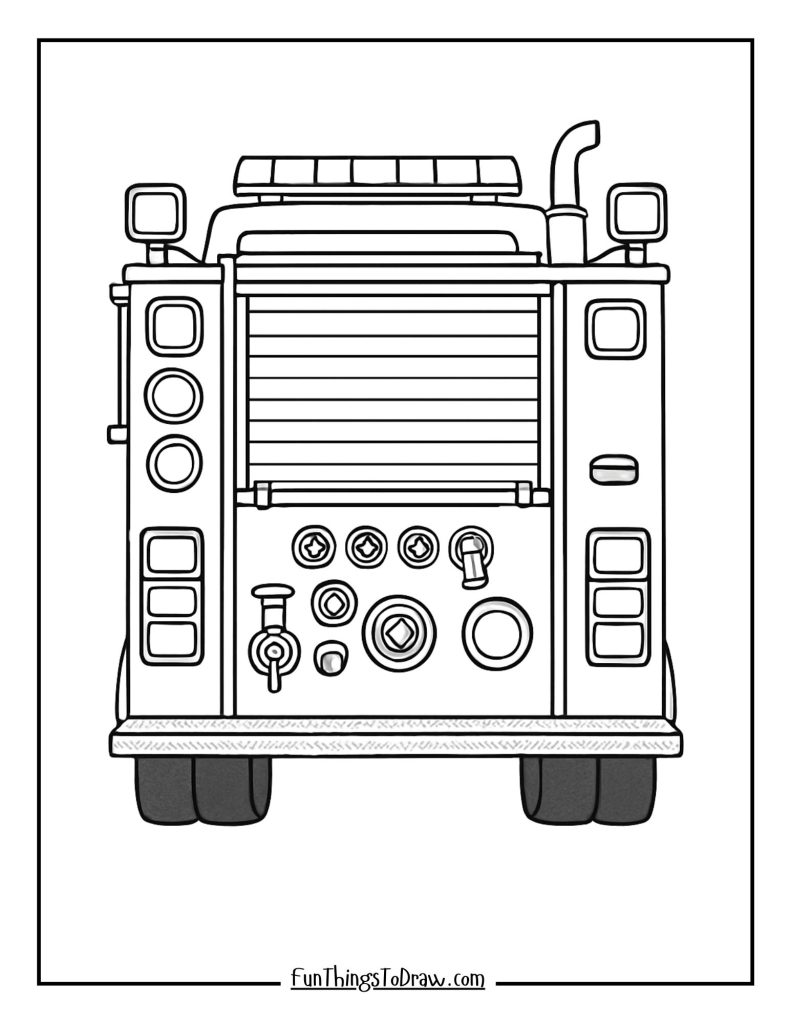 Fire truck back view