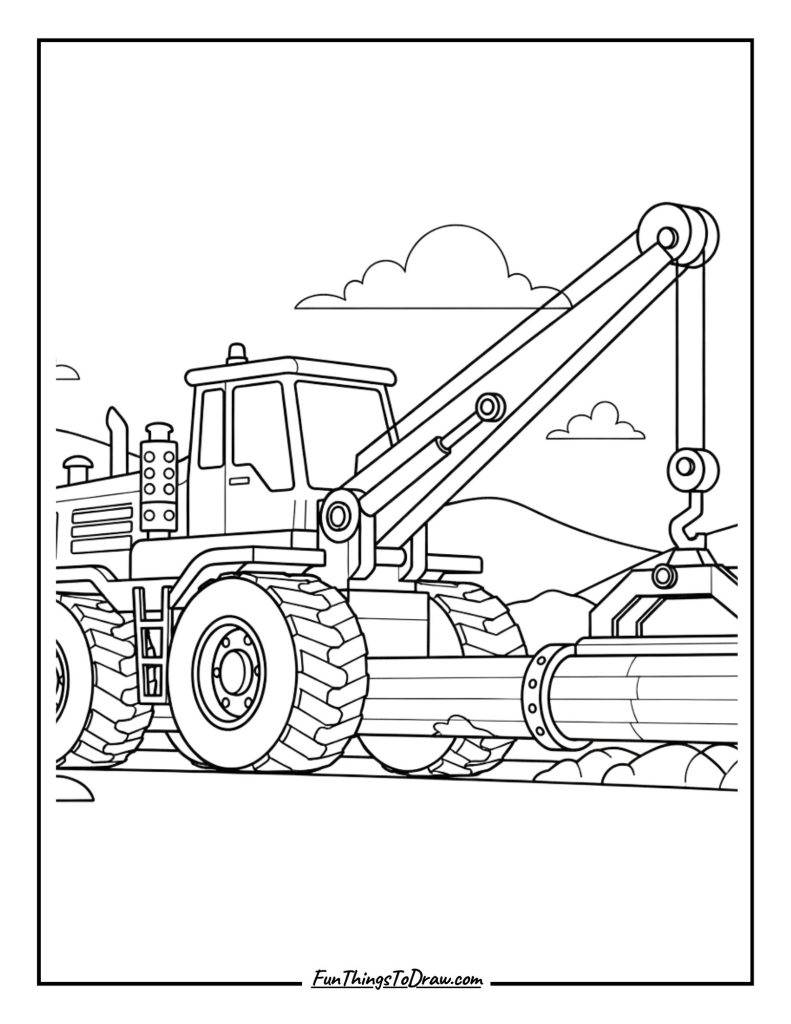 Pipeline construction tractor
