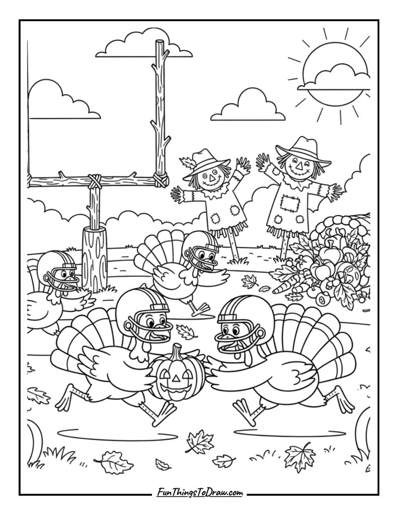 Thanksgiving Football Scene