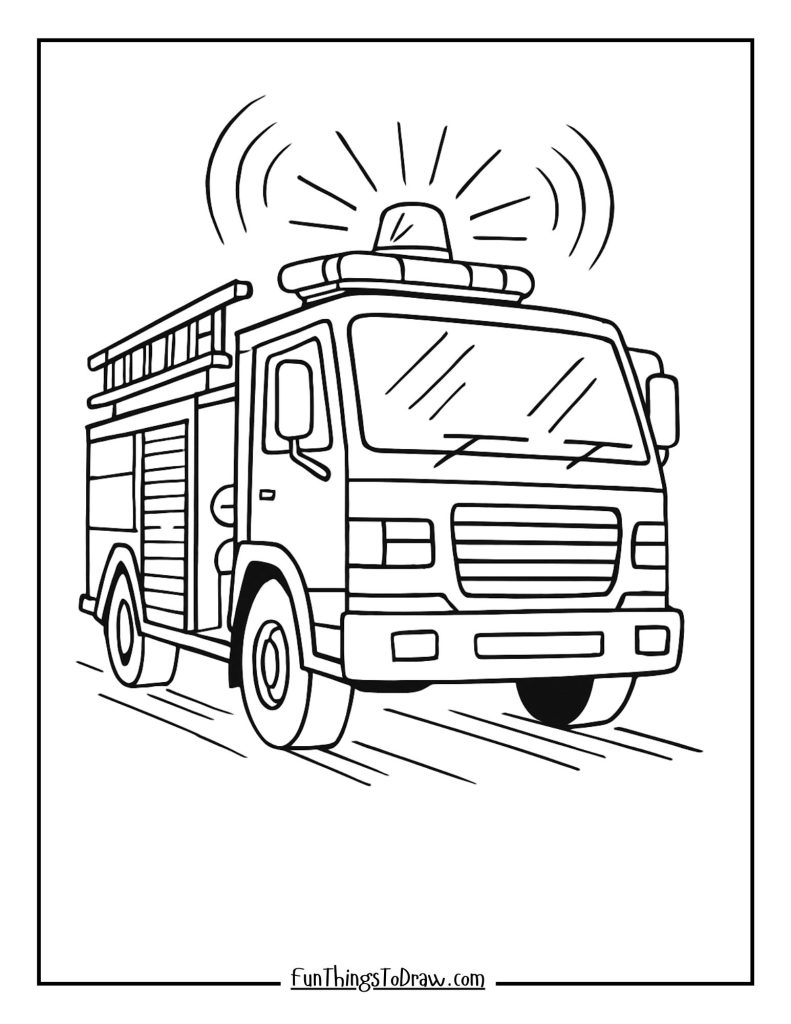 Fire truck with sirens