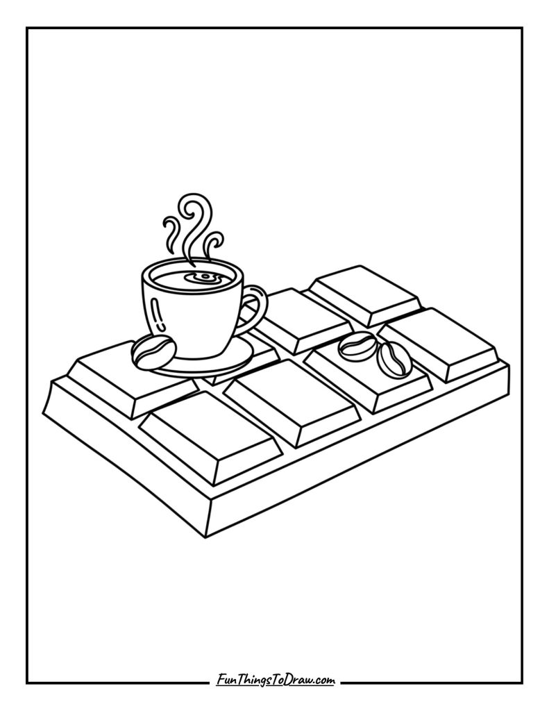 Chocolate bar with coffee
