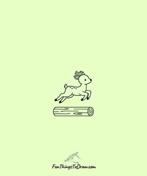 Deer jumping the log