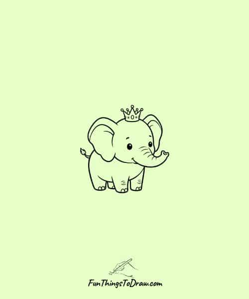 Elephant Wearing a Crown