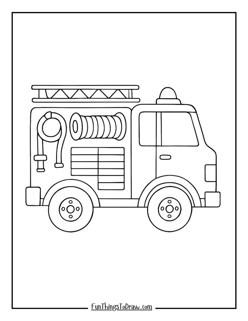 Fire truck with hoses