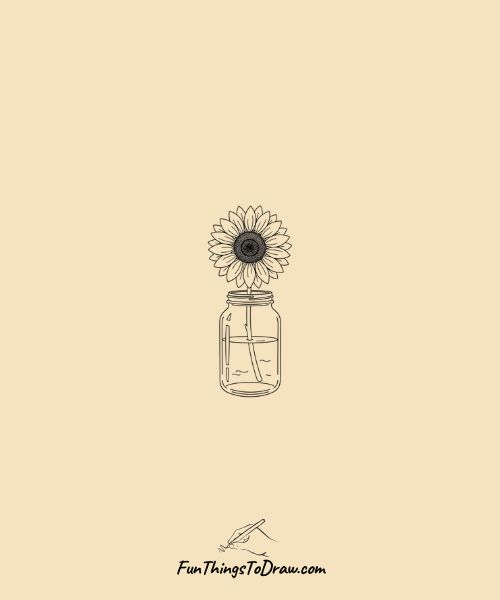 Sunflower in jar