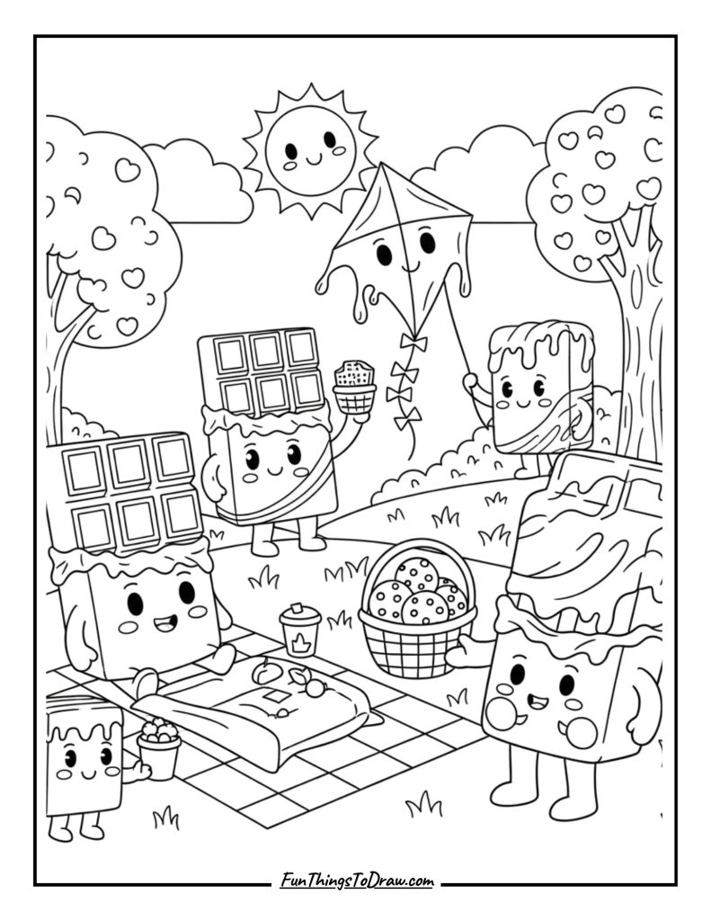Chocolate bar picnic