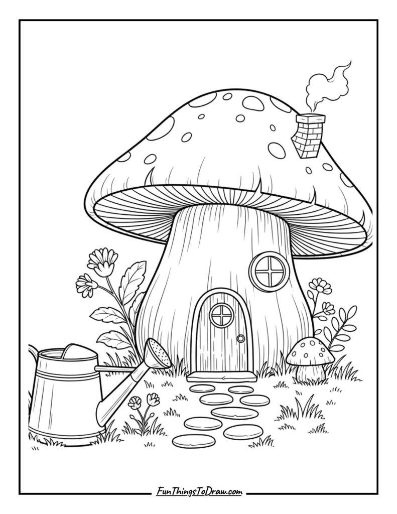 30. Mushroom with a Watering Can