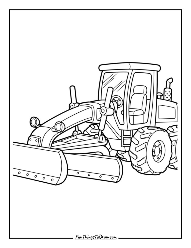  Road grader with blade attachment
