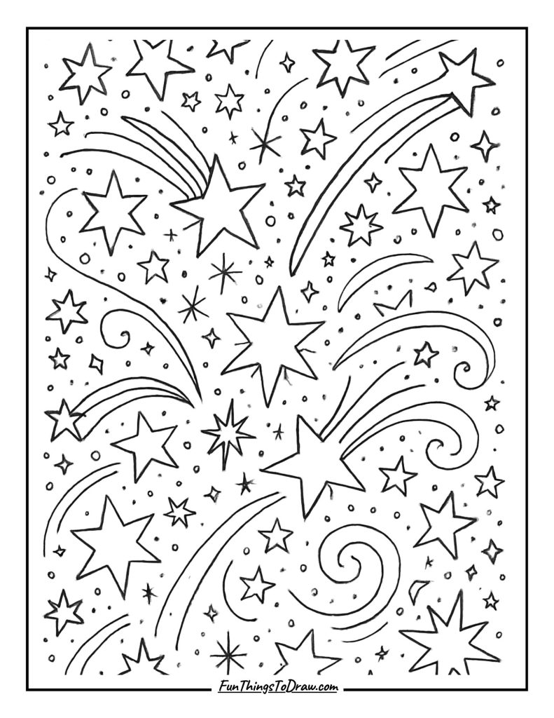 Star-filled celebration sky