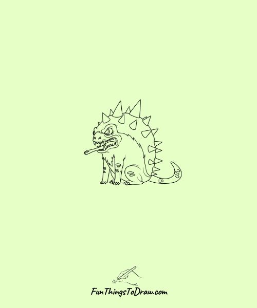 Chupacabra with spiky back