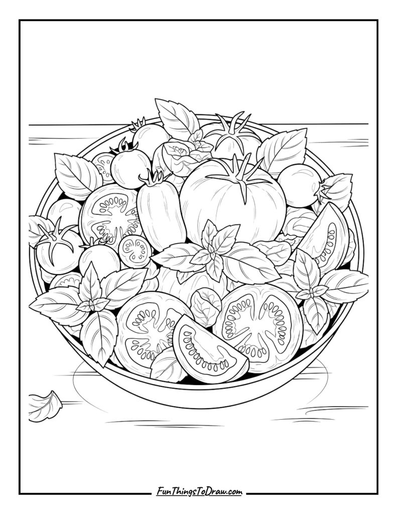 Tomato salad with fresh basil