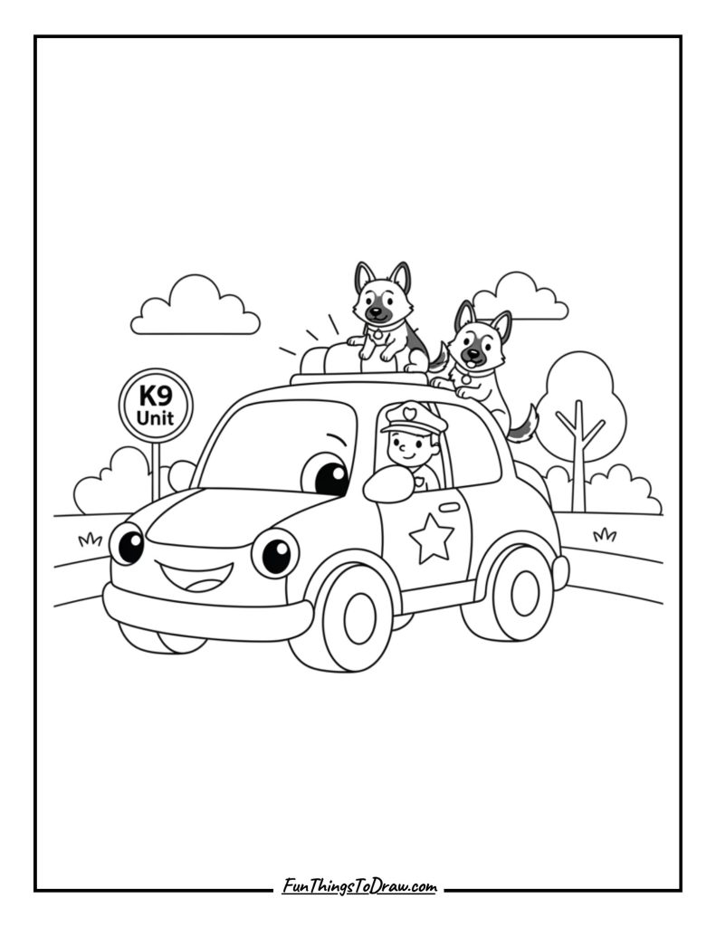 Police Car with Road Dogs (K9)