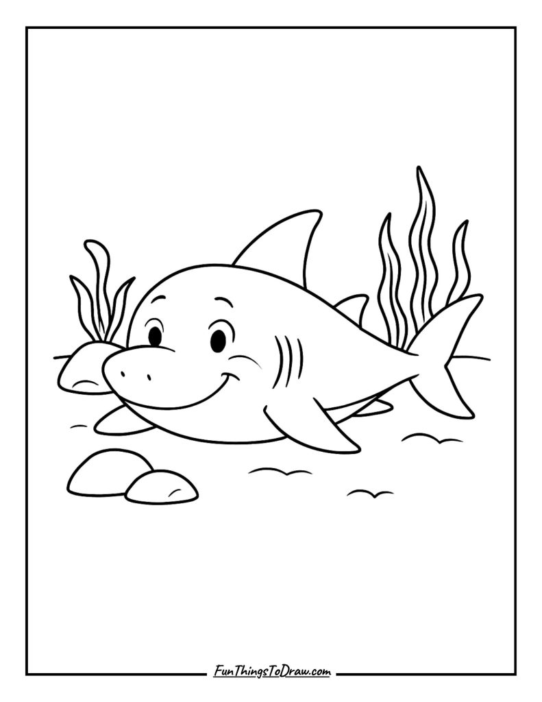 Shark on ocean floor