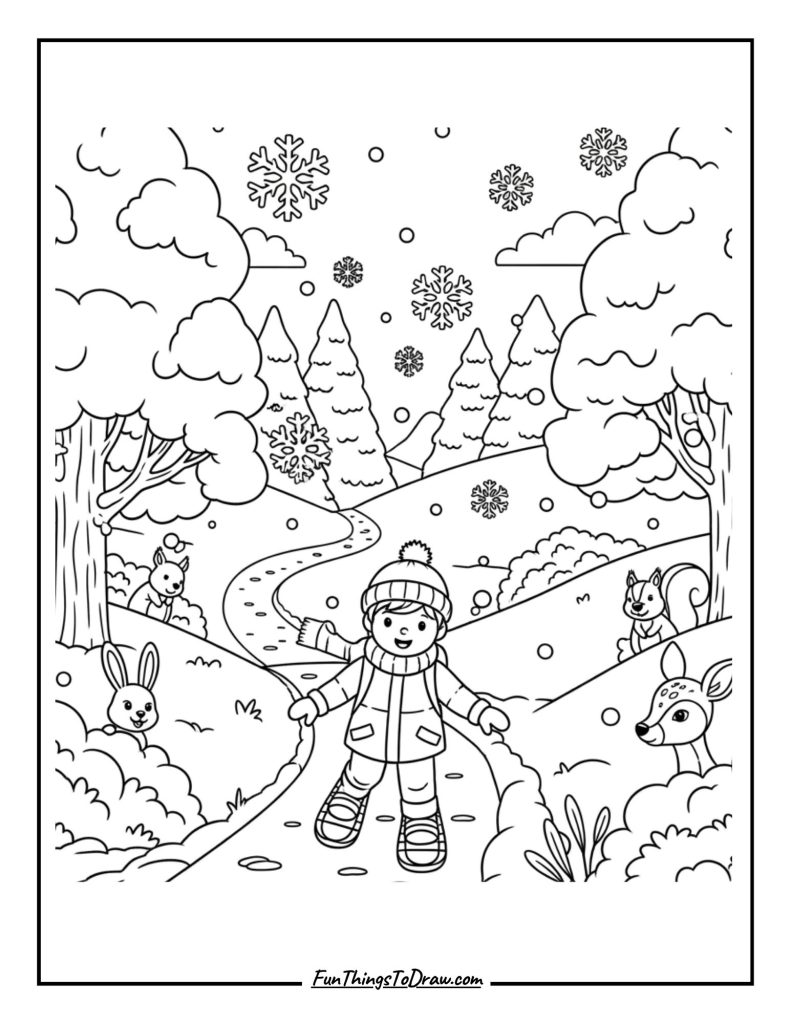 Snowshoe hiking trail