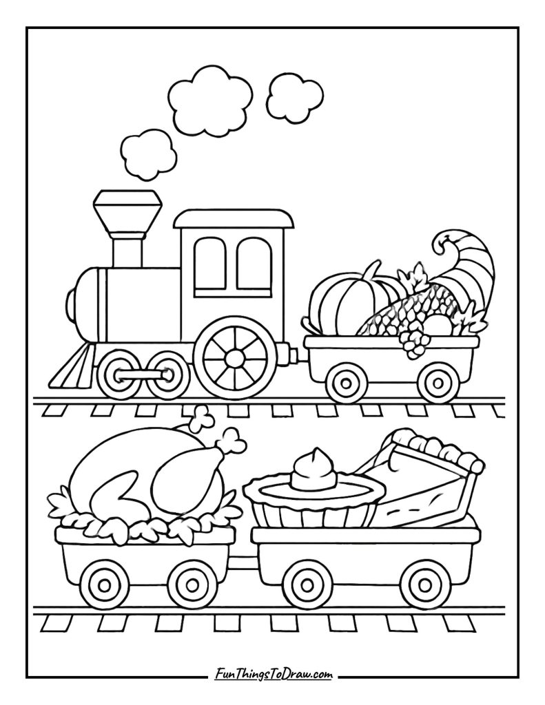 Thanksgiving Train with Food Cars