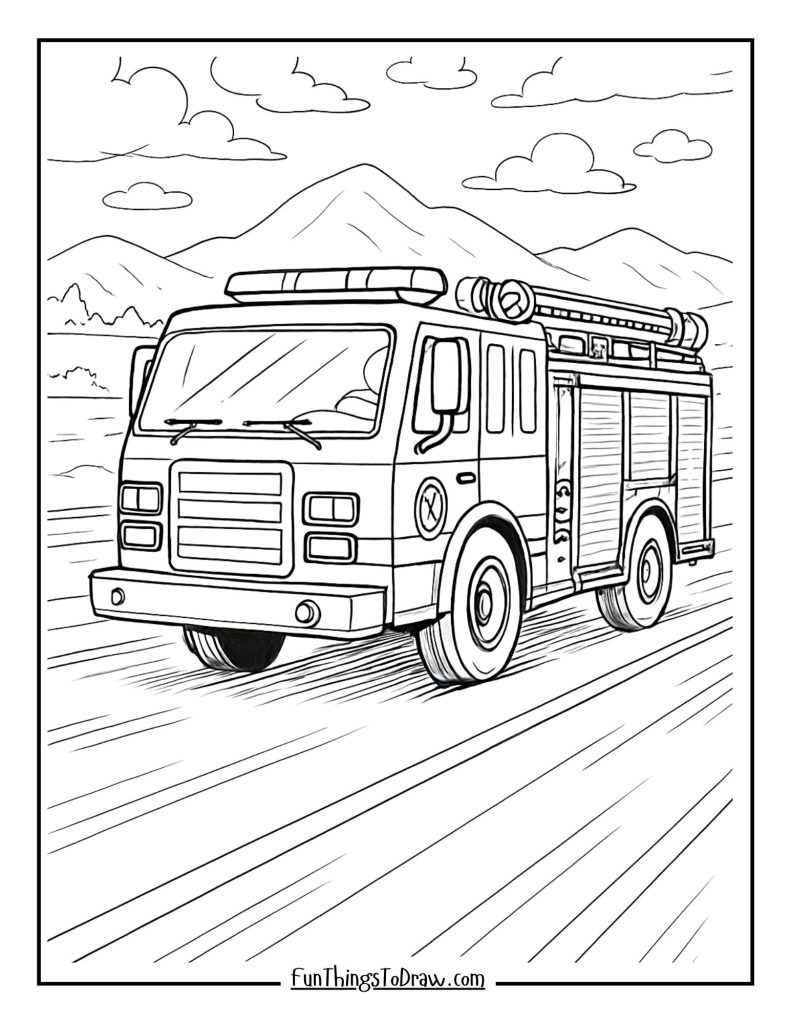 Fire truck on highway