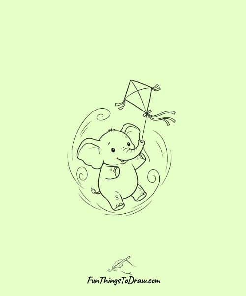 Elephant with a Kite
