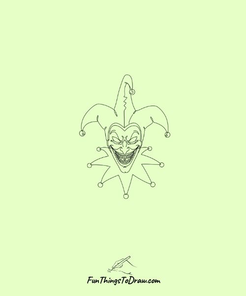 Evil jester with twisted grin
