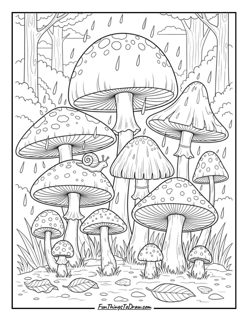 Mushrooms in the Rain