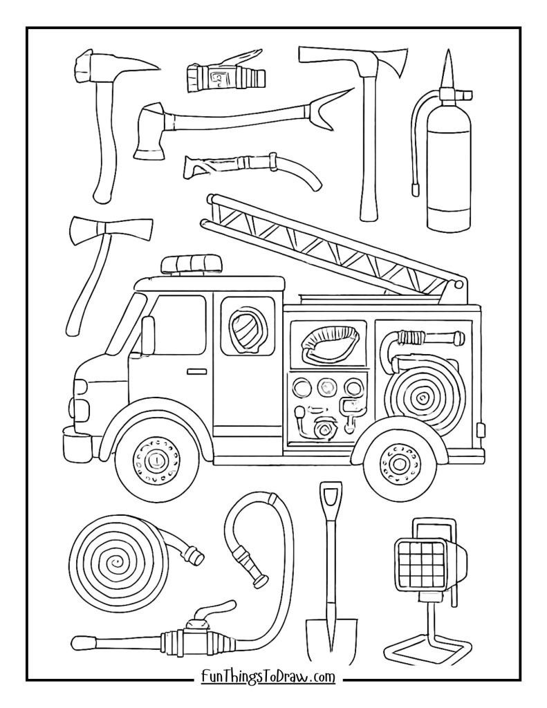 Fire truck with tools