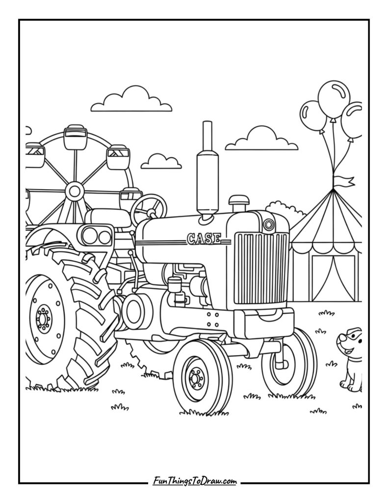 Classic Case tractor at county fair