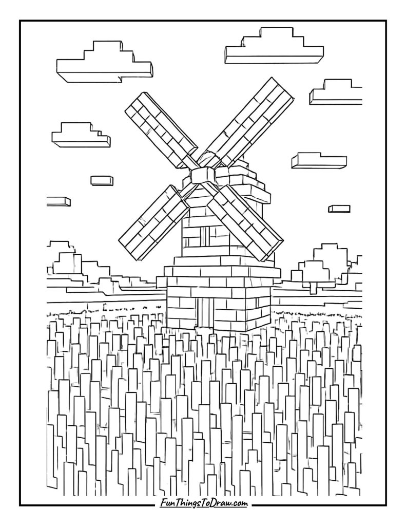 Windmill in a wheat field