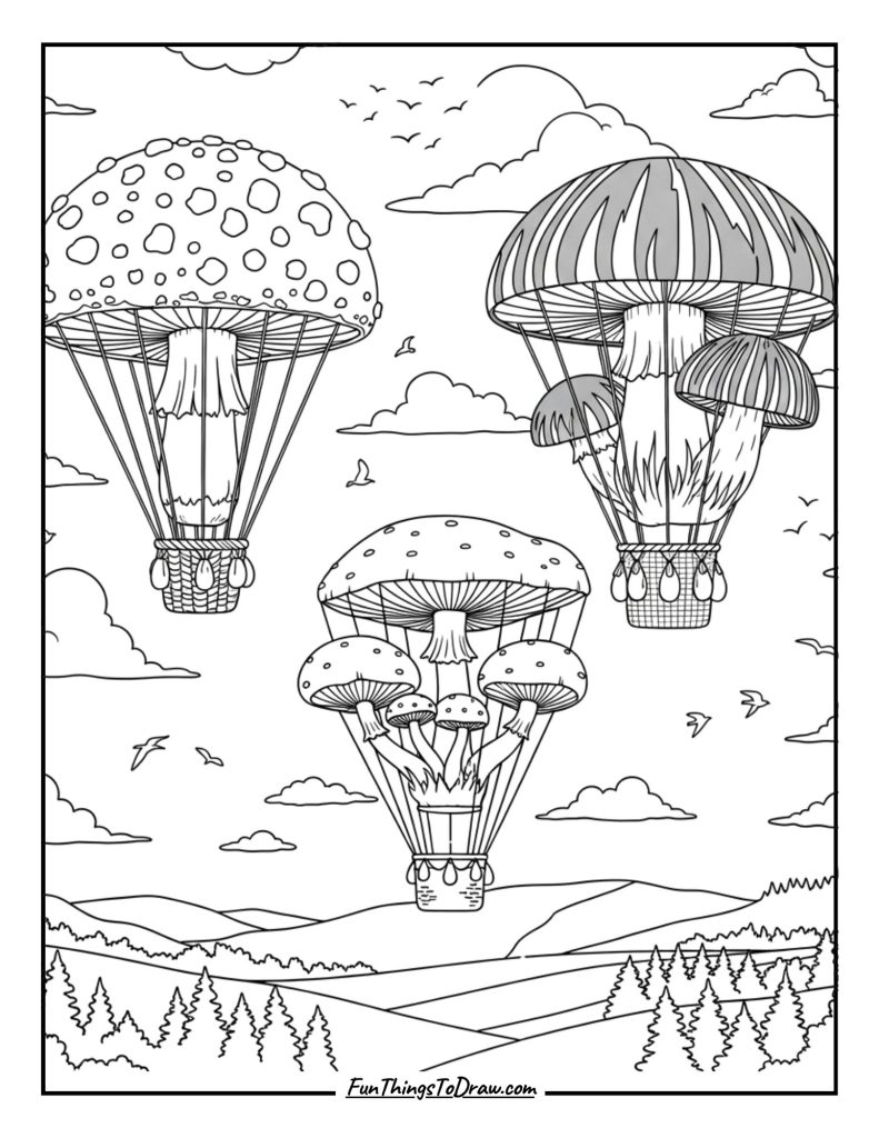 Mushroom Hot Air Balloons