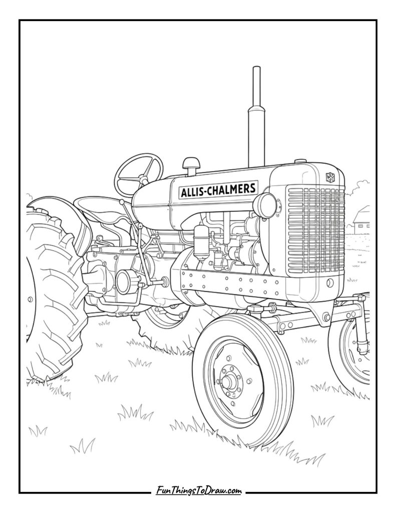 Restored Allis-Chalmers orange tractor