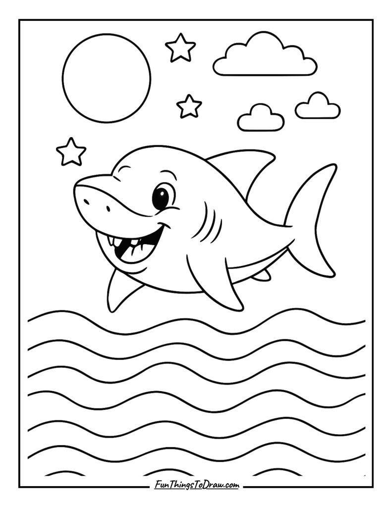 Shark under moonlight