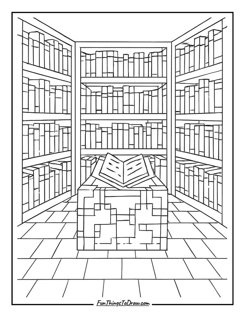  Library filled with enchanted books