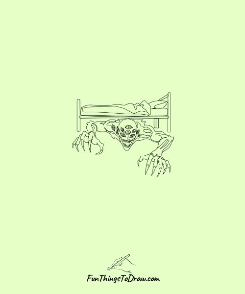 Nightmare creature under bed