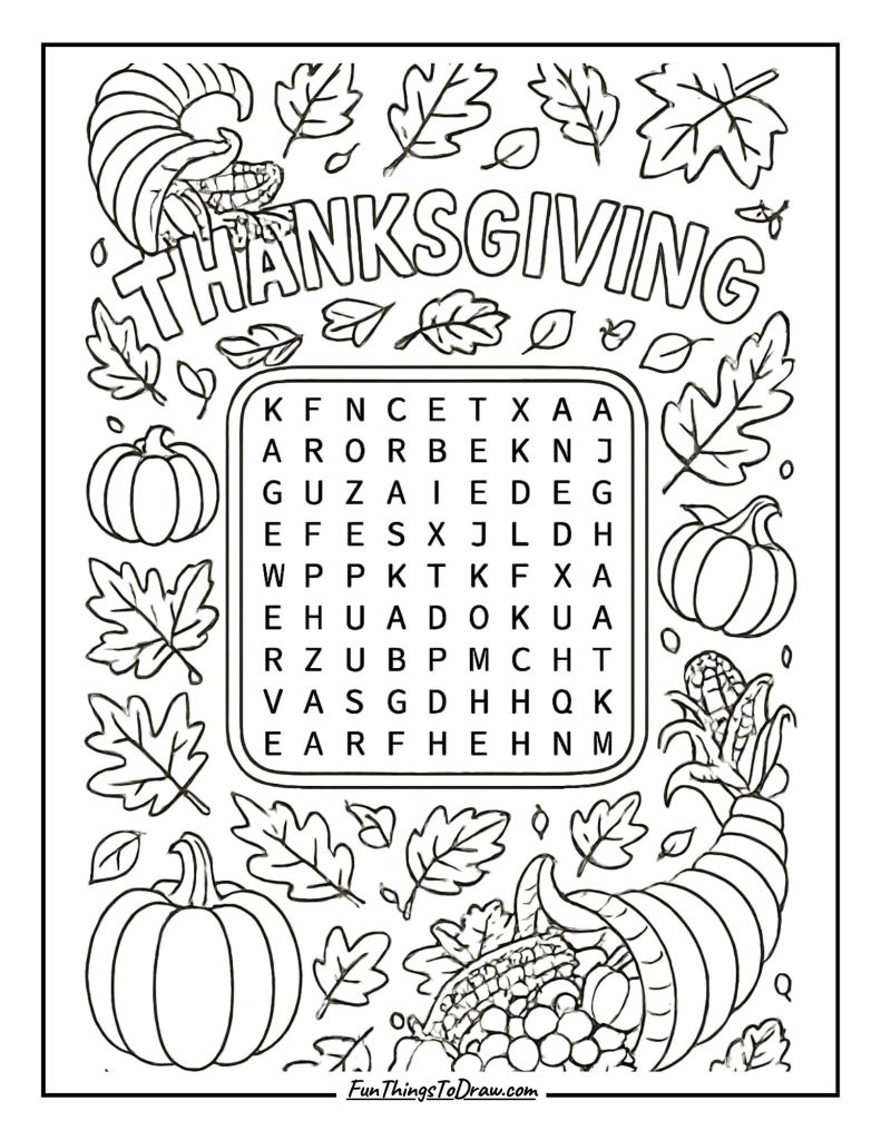 Thanksgiving Word Search Art