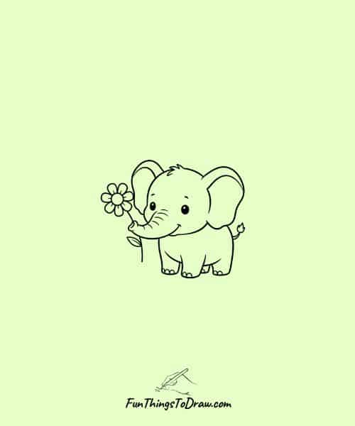 Elephant with a Flower in its Trunk
