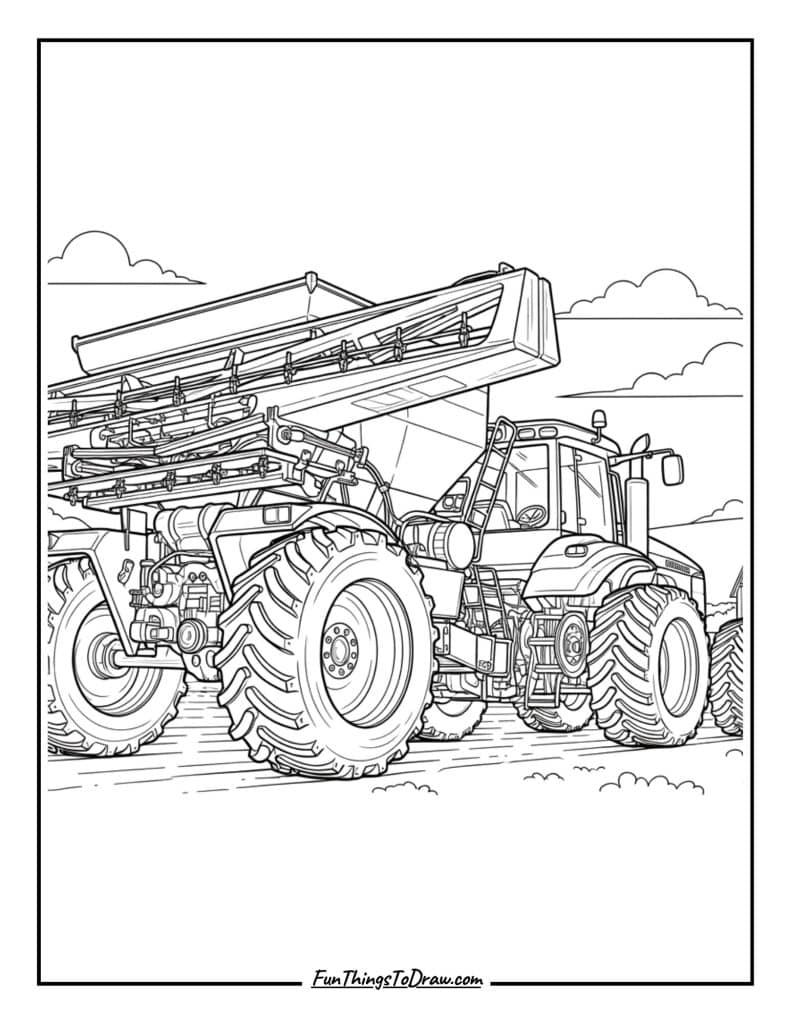 Tractor with variable rate fertilizer spreader