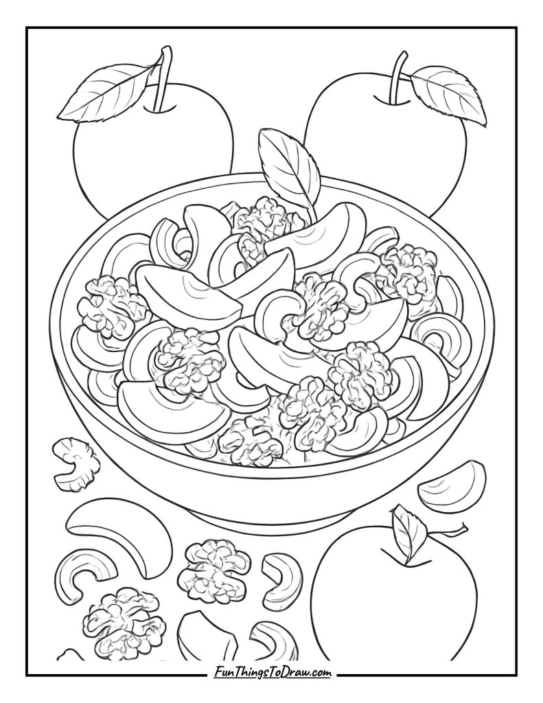 Waldorf salad with apples, grapes, and walnuts