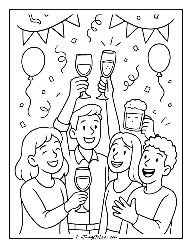 Celebration toast scene