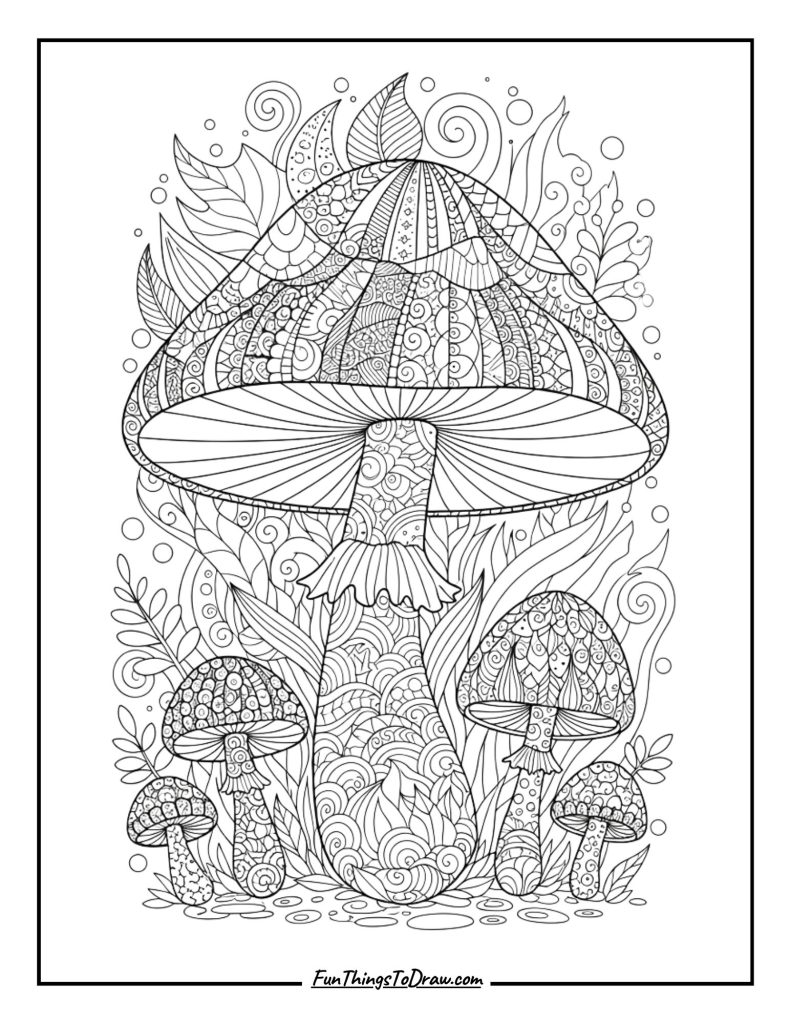 Zentangle Mushroom Patterns