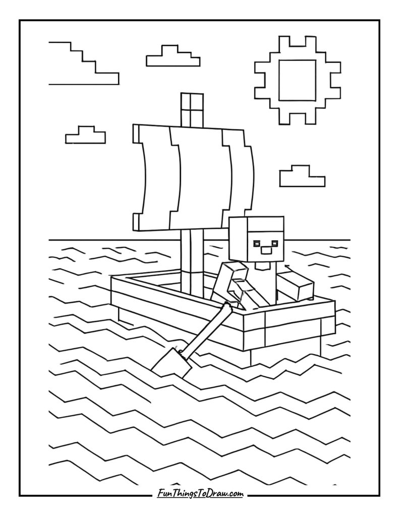 Boat sailing across vast oceans