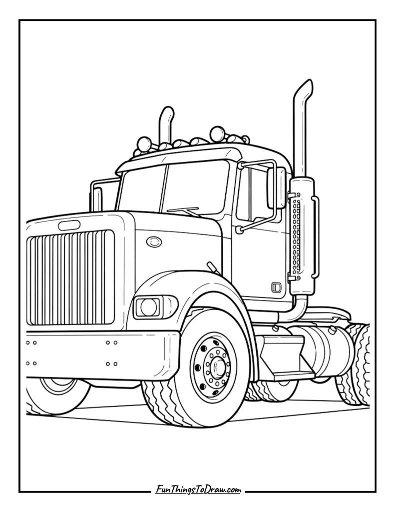 Tractor-trailer cab without the trailer