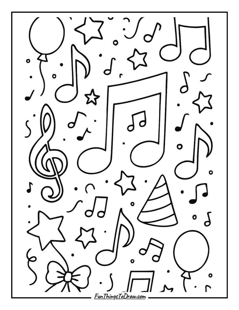 Festive music notes