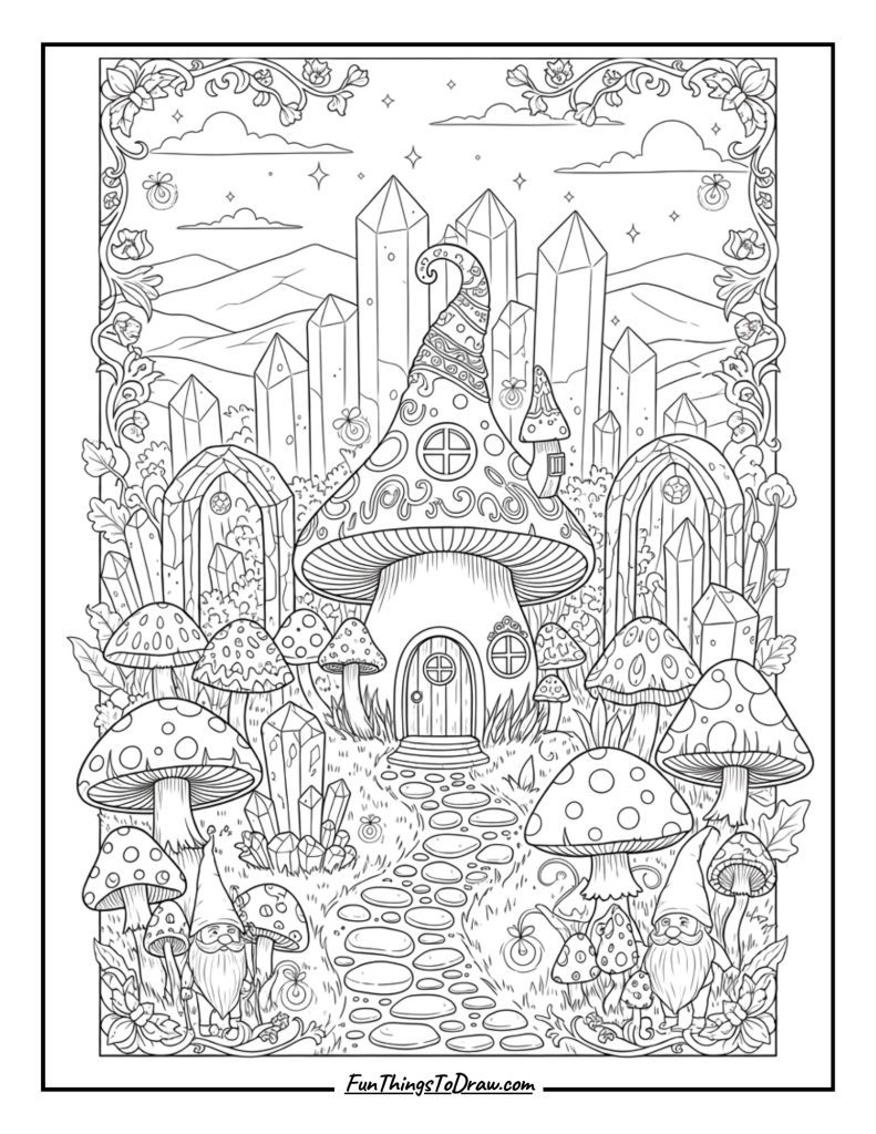 Mushroom and Crystal Garden
