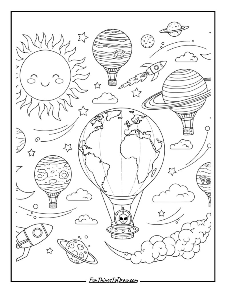 Outer Space Planets Balloon