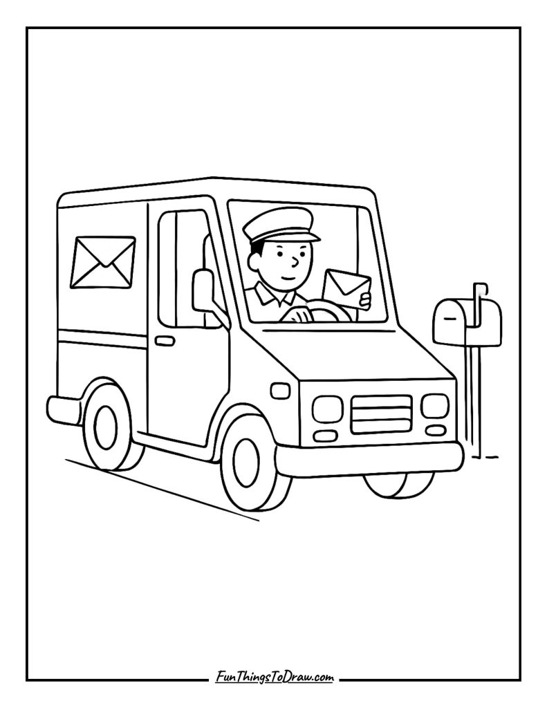 Postal Mail Truck Delivery