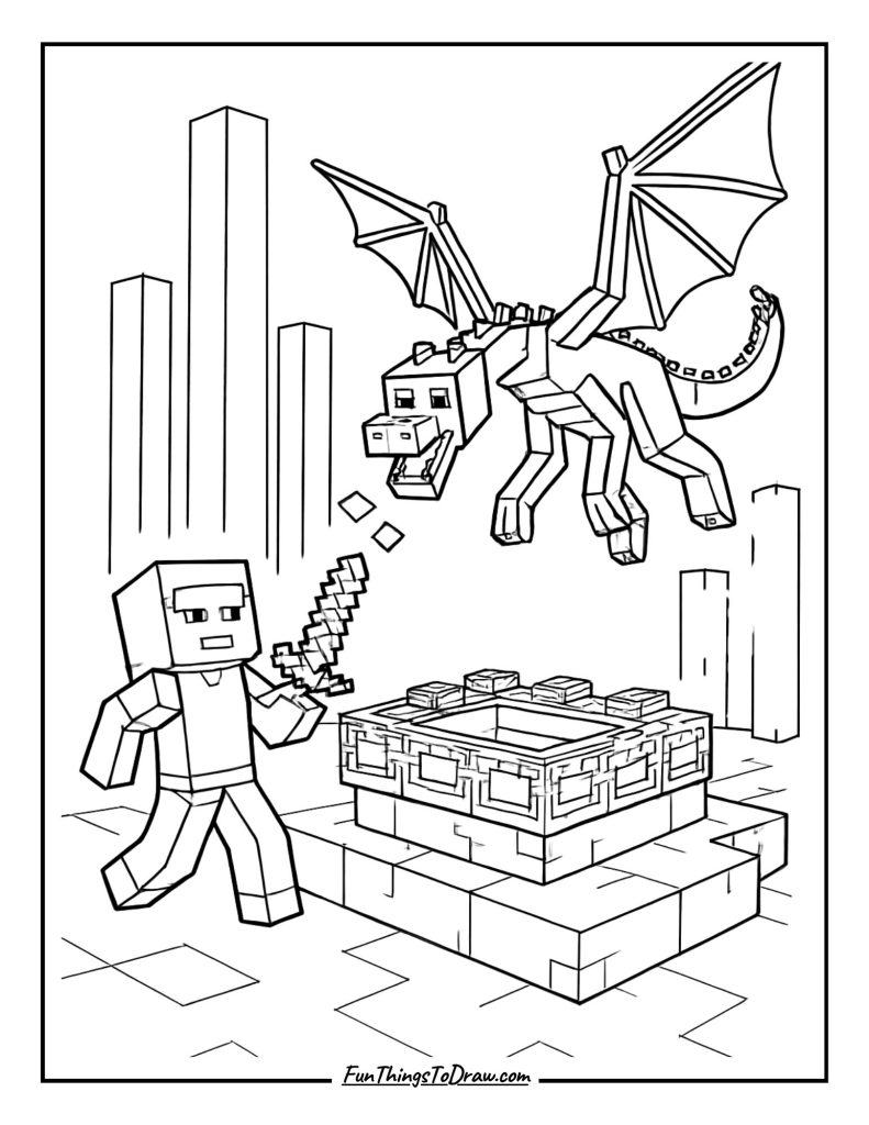 Dragon fight at the End portal
